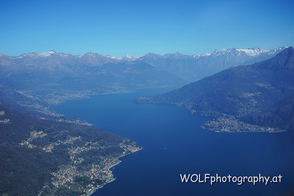 Der nördliche Teil des Como-Sees in der italienischen Lombardei sein, mit Blickrichtung nach Nordosten in die Schweiz.